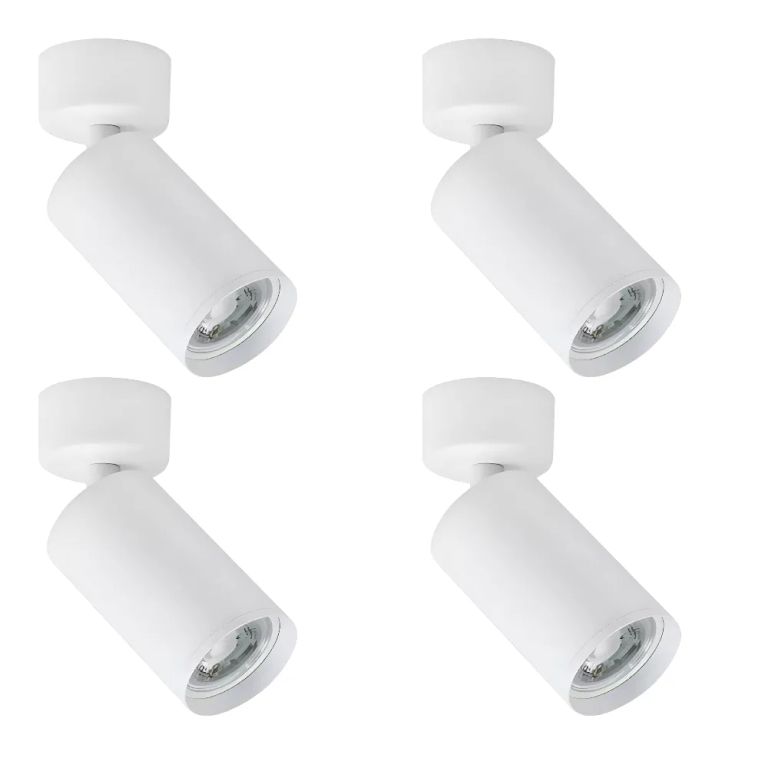 4 Focos Aplique Sobrepuestos Dirigibles Blancos Luz Fria