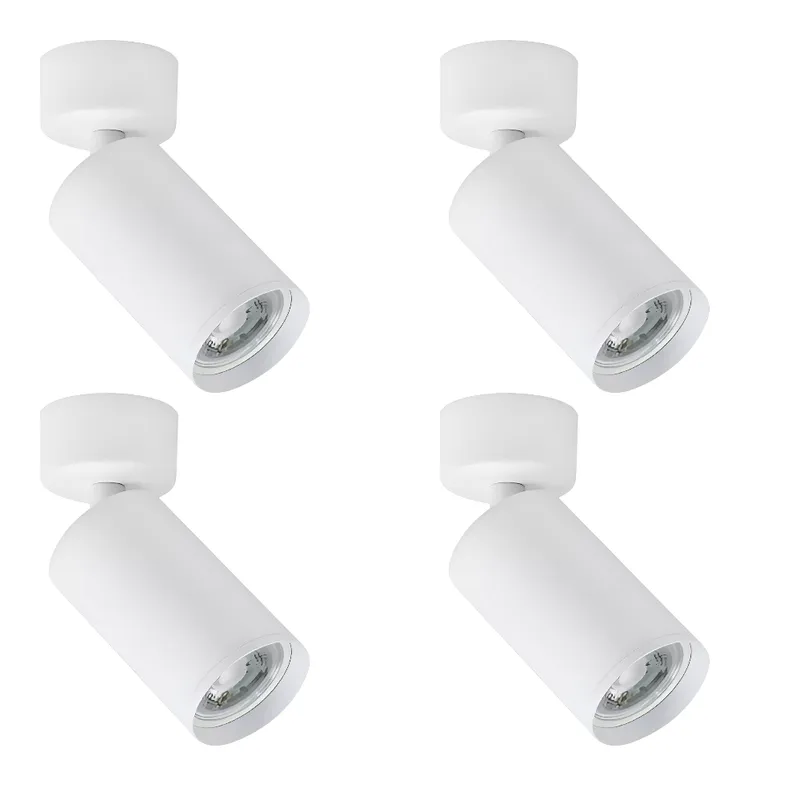 WANT - 4 Focos Aplique Sobrepuesto Dirigible Blanco 7W Luz Fría