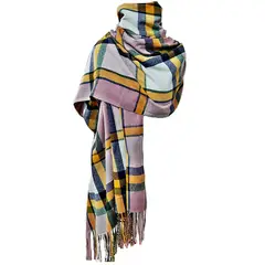 VIVAFELICIA - Bufanda Chal Cashmere Highlands Lavanda