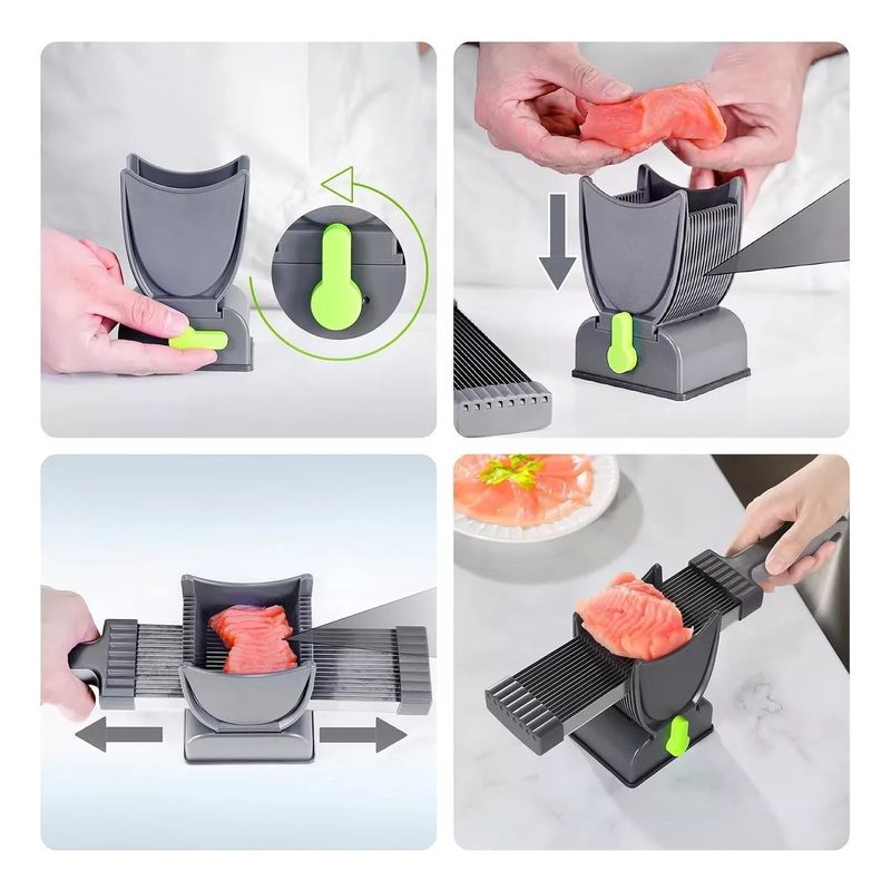 GENERICO - Cortadora Manual De Carne Fresca Para Rebanar Acero Inoxidab.