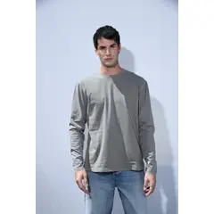 BRICK LONDON - THE POLICE T-SHIRT LONG SLEEVES GREY