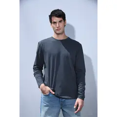 BRICK LONDON - Polera Manga Lara 100% Algodón Negra