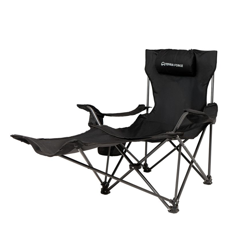TERRA FORCE - SILLA PLEGABLE CAMPING CON APOYA BRAZOS Y PIES PREMIUM