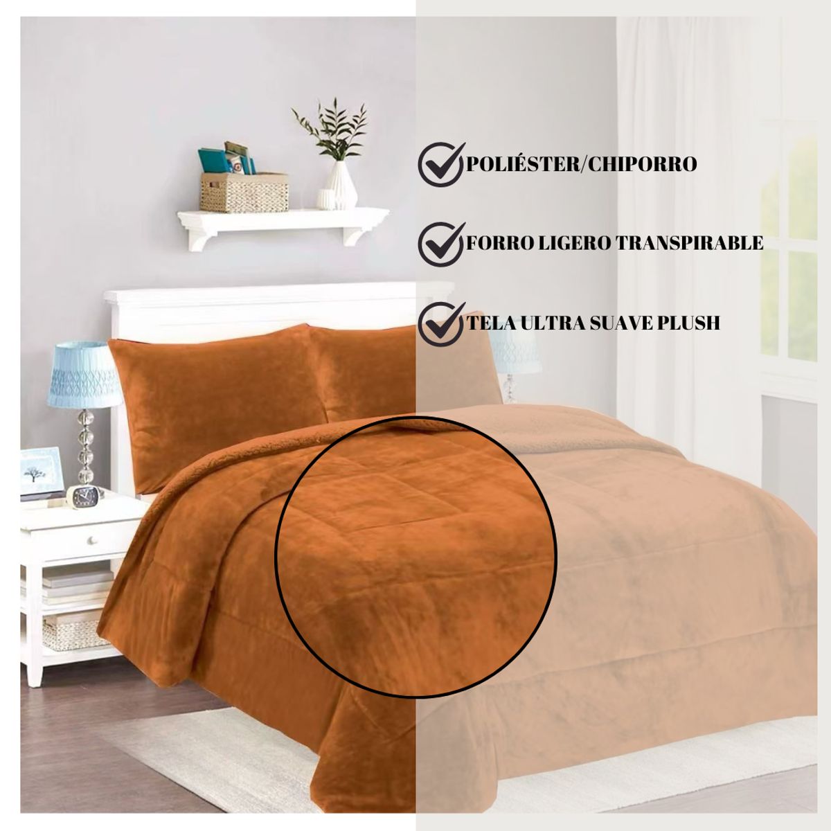 GENERICO - Cobertor Plush Liso Invierno Super King Chiporro