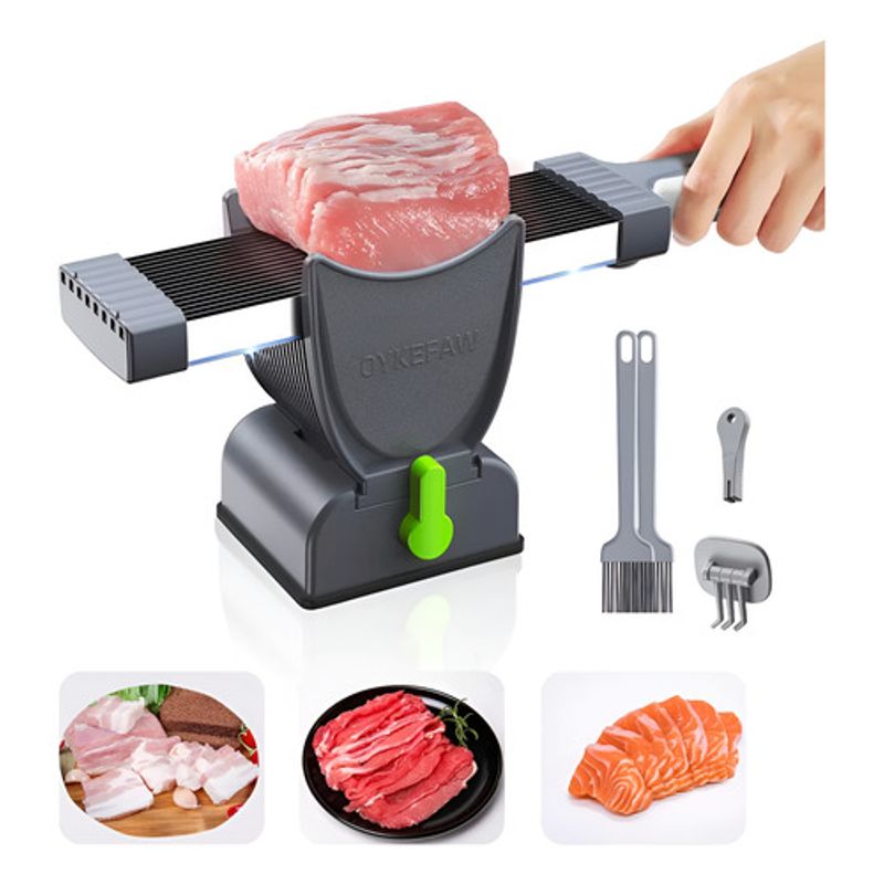 GENERICO - Cortadora Manual De Carne Fresca Para Rebanar Acero Inoxidab