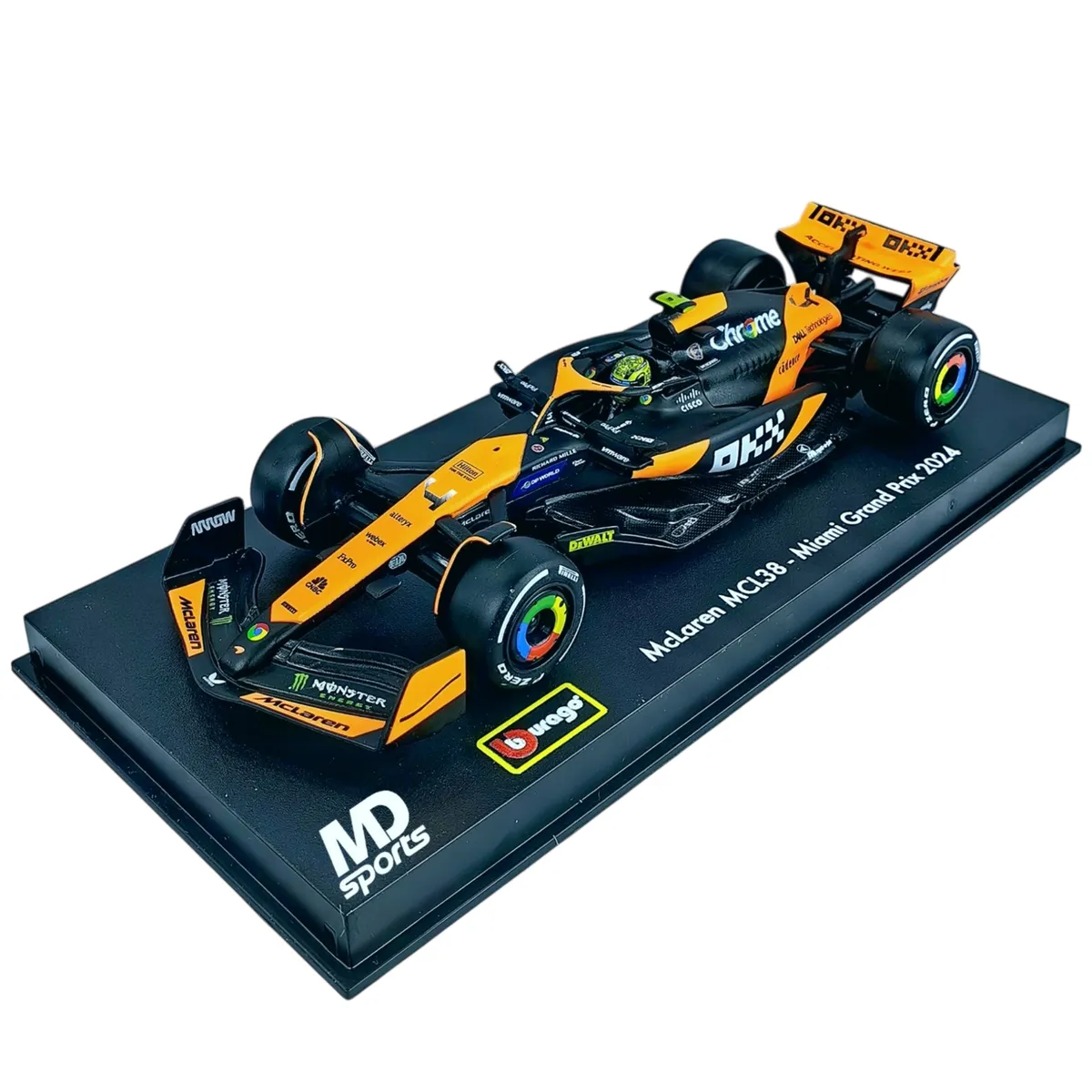 BBURAGO - Auto F1 Mclaren MCL38 2024 Miami #4 Norris Caja Acril 1:43
