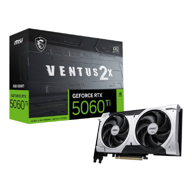 MSI - Tarjeta de Video MSI GeForce RTX 5060Ti 8G VENTUS 2X OC PLUS