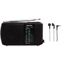 PHILCO - Radio Portátil a Pilas Fm am Con Incluidos Audífonos
