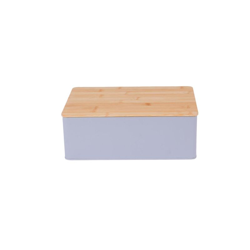 DAY - Panera Metal Gris Claro Con Tapa De Madera 30x22 cm DAY