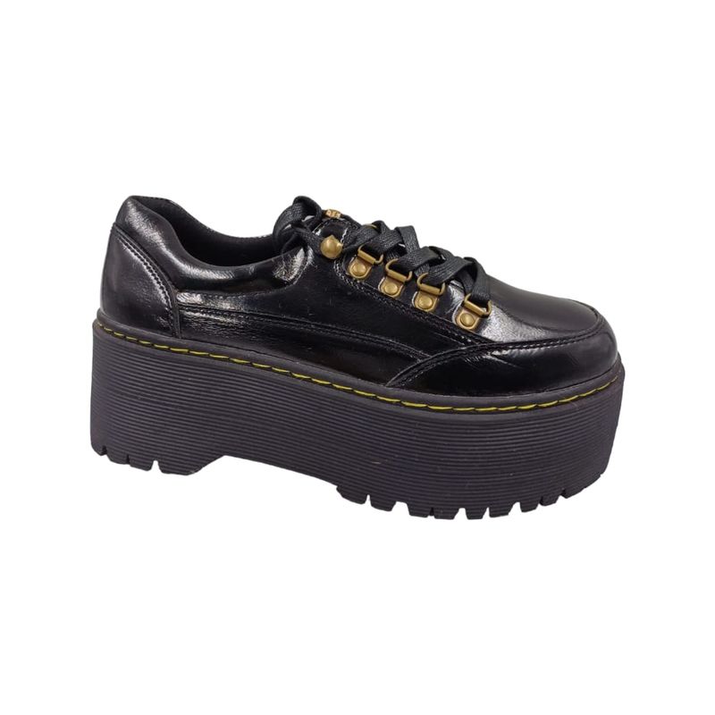 HERIEL - Zapatilla Negra Charol Mujer