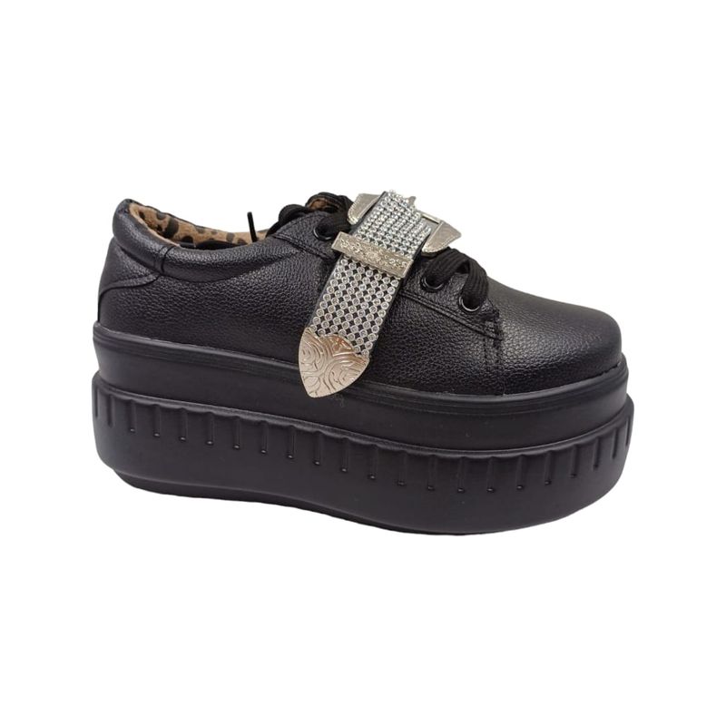 HERIEL - Zapatilla Negra Plataforma Mujer