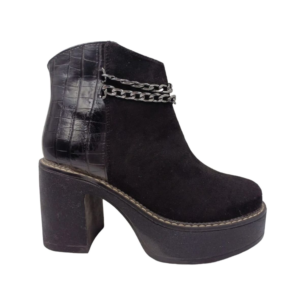 HERIEL - Botin Negro Plataforma Mujer