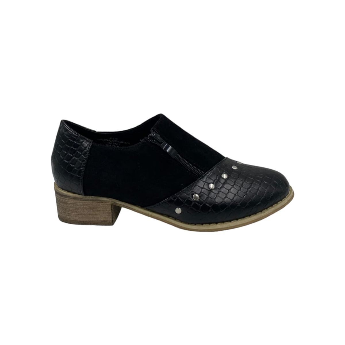 HERIEL - Zapato Negro Bajo Gamuza
