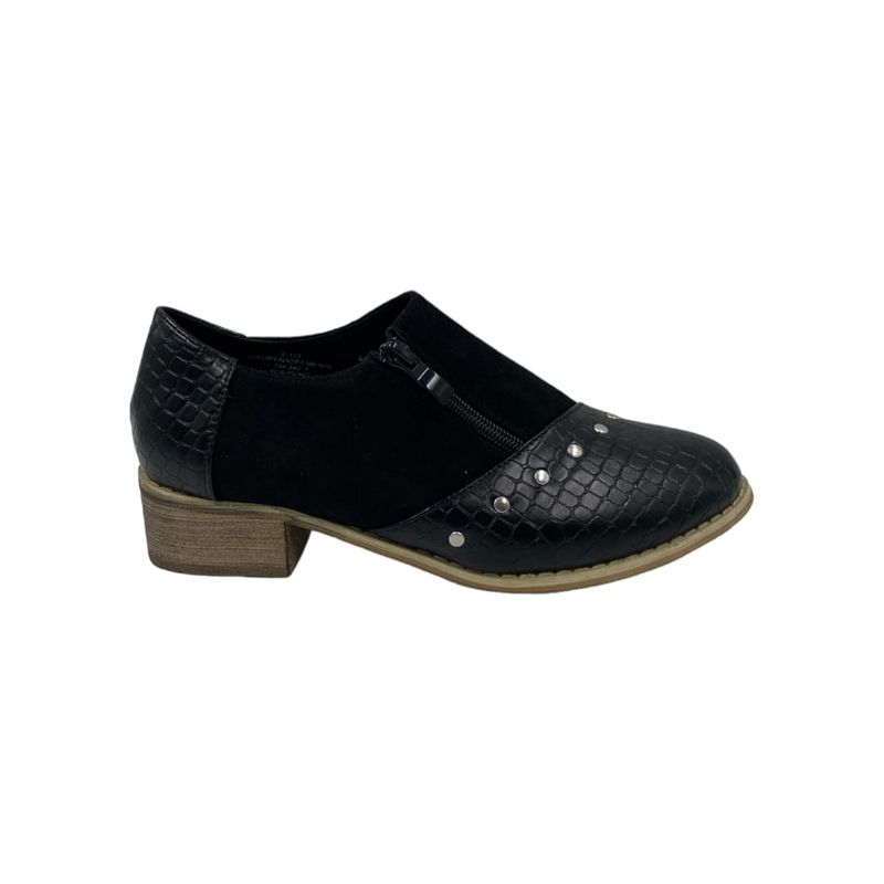 HERIEL - Zapato Negro Bajo Gamuza