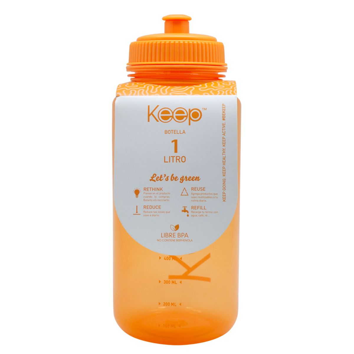 KEEP - Botella 1Lt Keep -NARANJA