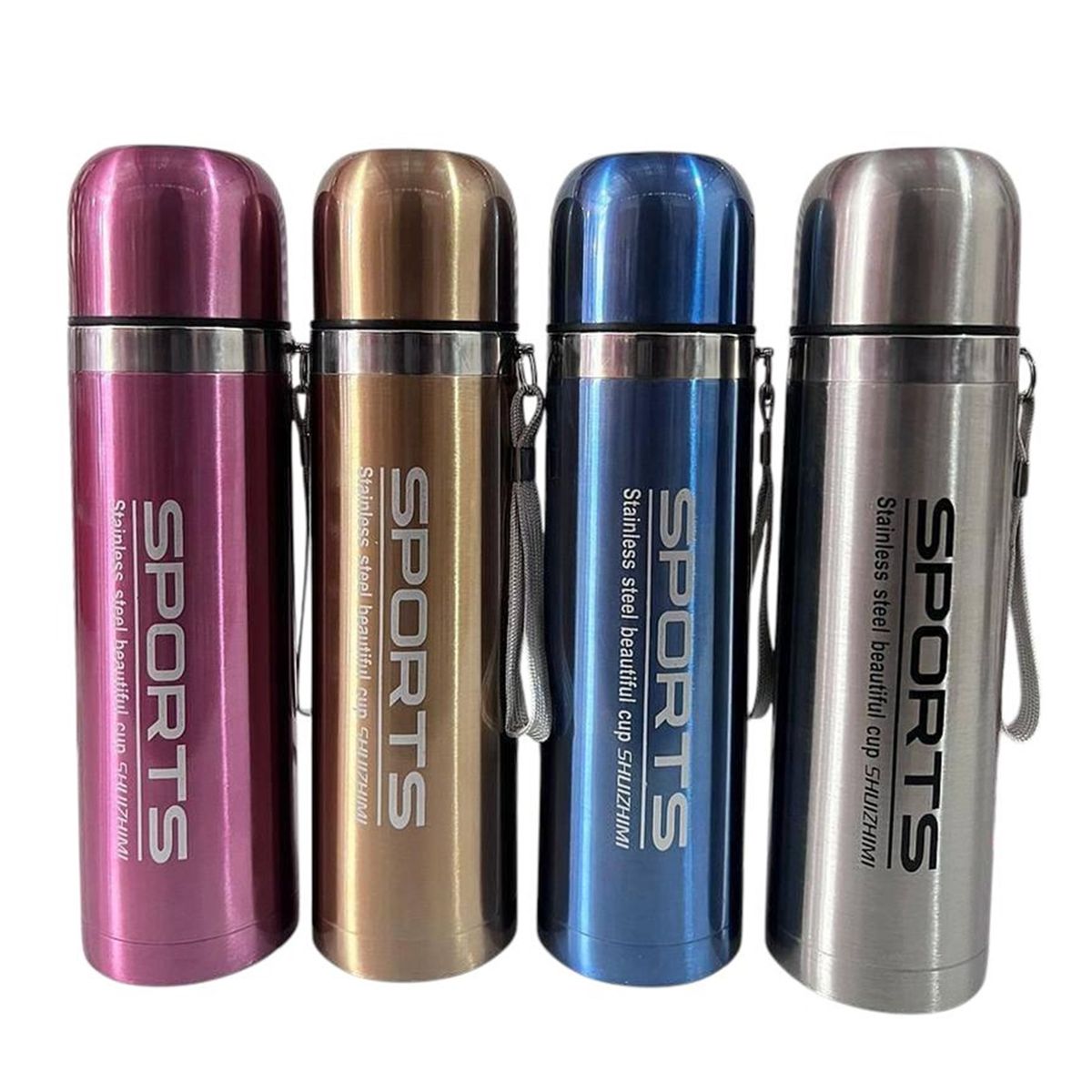 GENERICO - Termo Doble Capa 0.75 Litros Plateado Vaso Térmico Acero Inoxidable