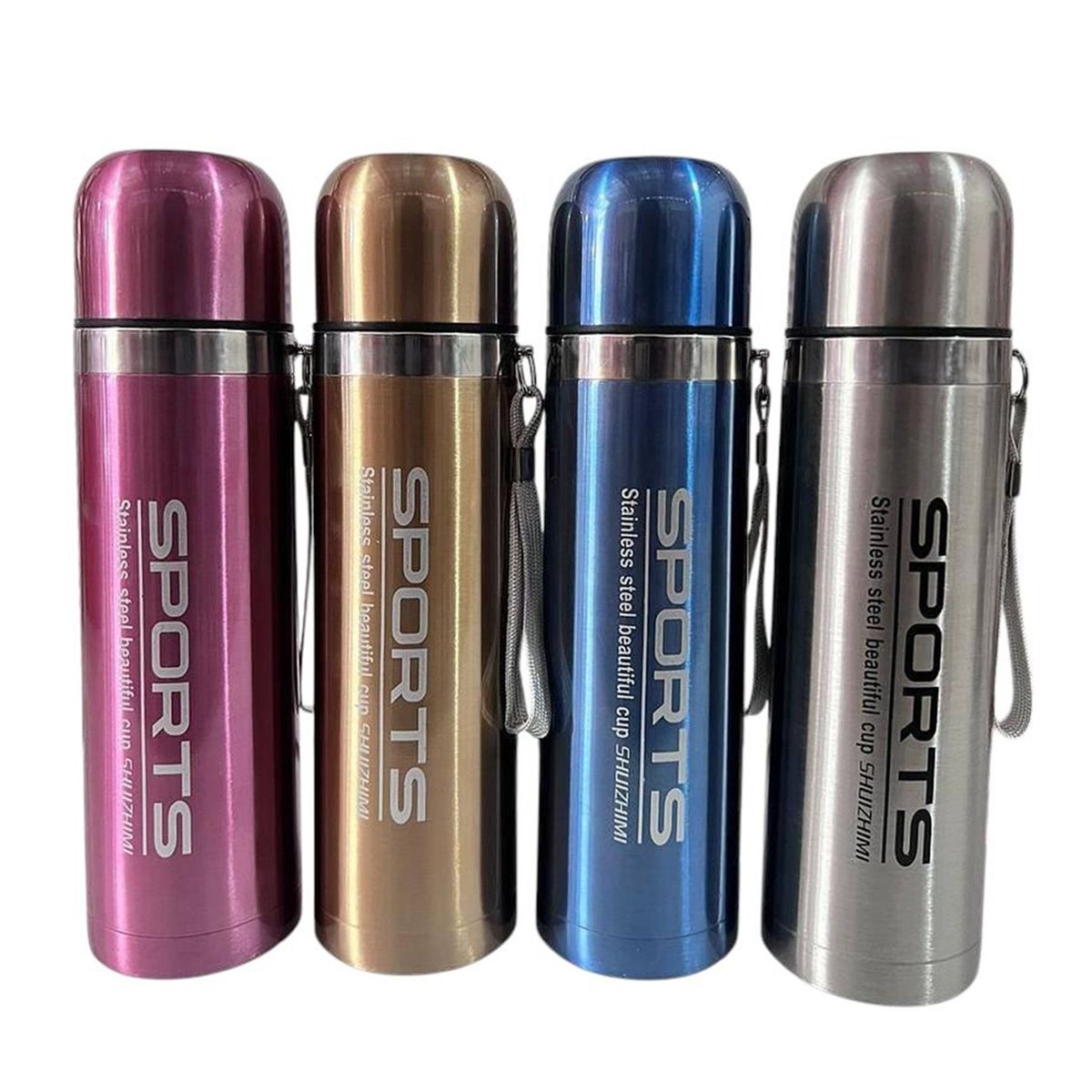 GENERICO - Termo Doble Capa 0.75 Litros Plateado Vaso Térmico Acero Inoxidable