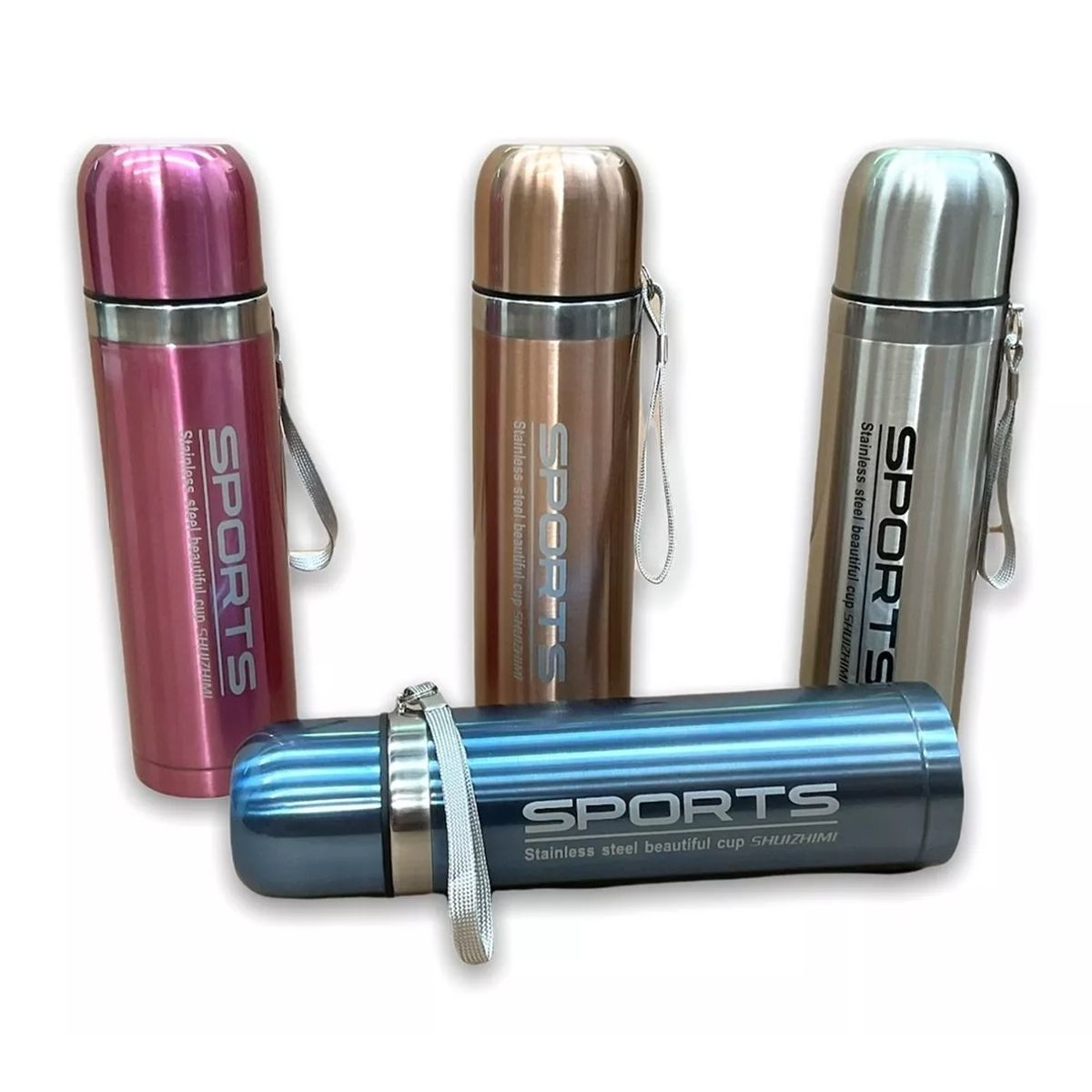 GENERICO - Termo Doble Capa 0.75 Litros Plateado Vaso Térmico Acero Inoxidable