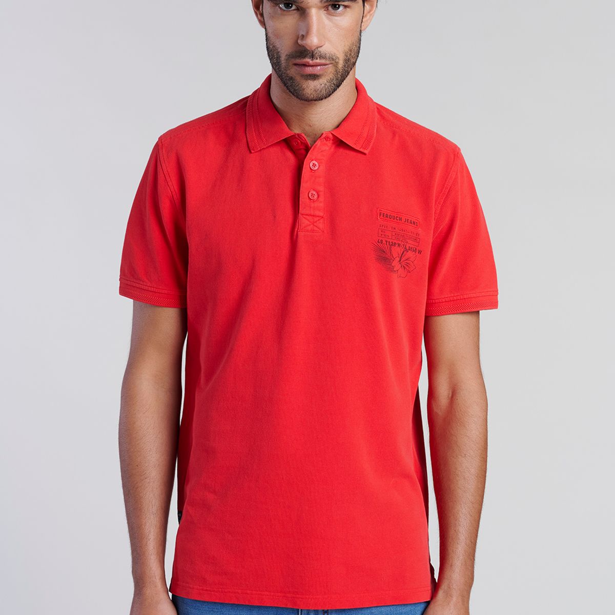FEROUCH - Polera Polo Las Vegas Rojo Ferouch