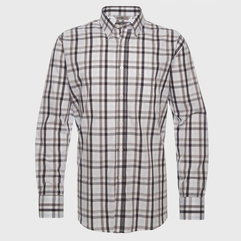 KOTTING - Camisa Fantasia Premium Manga Larga Boton Cuello Blanco KOTTING