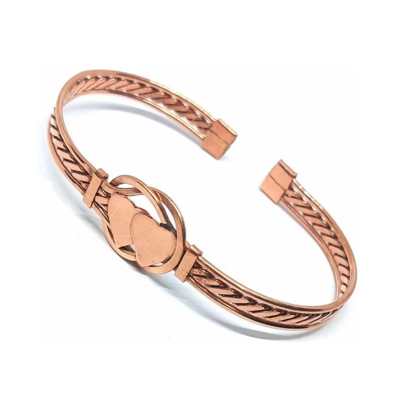 GENERICO - Pulsera De Cobre Puro Esclava Corazones Terapéutico Artritis