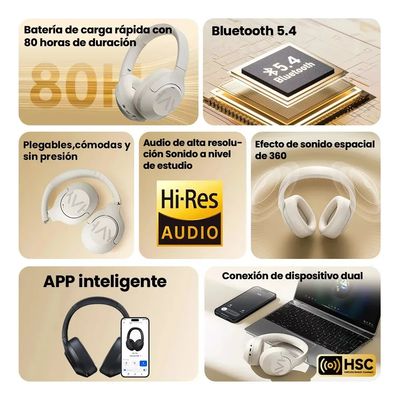 Imagen 2 del producto Audífonos Inalámbricos S30 Pro Anc Con Micrófono 80H Blanco