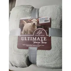 GENERICO - Frazada Plush con Sherpa Chiporro verde claro Reversible 200x230