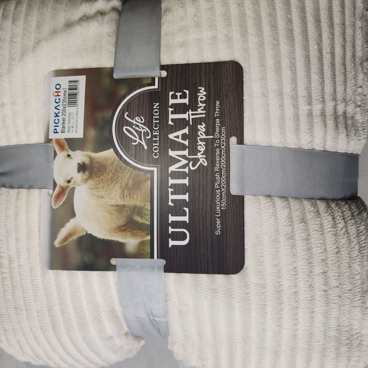 GENERICO - Frazada Plush con Sherpa Chiporro blanco Reversible 200x230