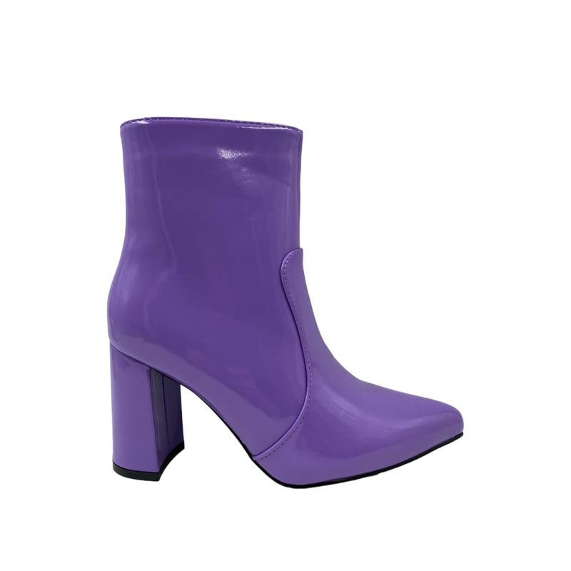 HERIEL - Bota Violeta Taco Charol Mujer