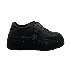 HERIEL - Zapatilla Negra Tachas Plataforma