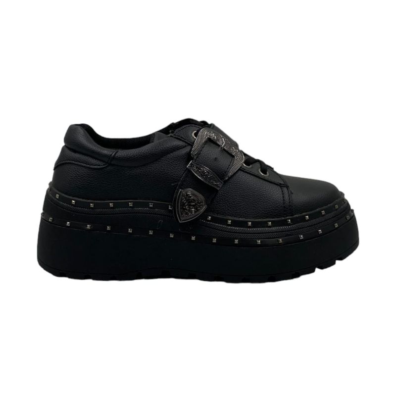 HERIEL - Zapatilla Negra Tachas Plataforma