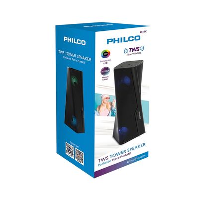 Imagen 2 del producto Parlante Portatil Bluetooth Negro Tws Tower Rgb