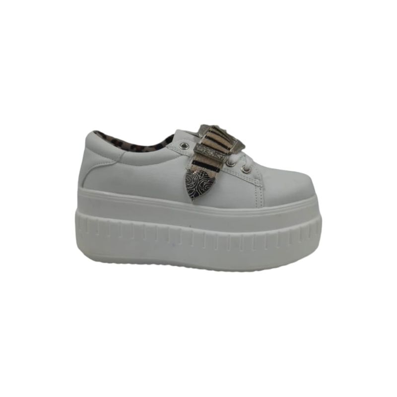 HERIEL - Zapatilla Blanca Plataforma Mujer