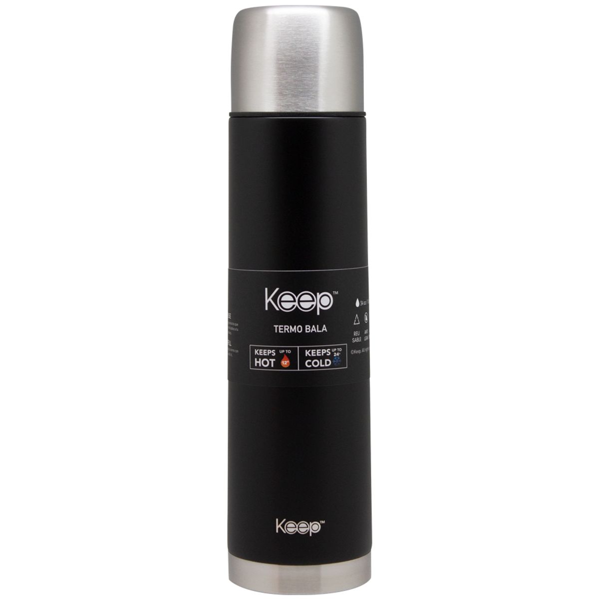 KEEP - Termo Bala 1.0L Rubber keep -NEGRO