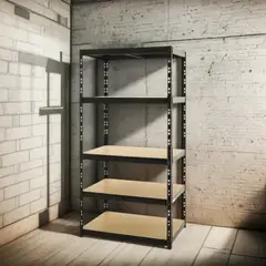 GENERICO - Estante Rack Metalico Negro 5 Niveles 400 Kg 180x90x40cm