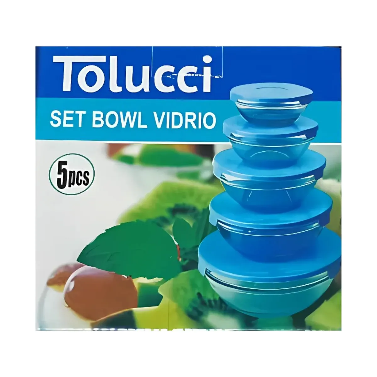 GENERICO - Set 5 Bowl De Vidrio Para Cocina Marca Tolucci
