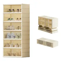 GENERICO - Zapatero Plegable Con Puertas Organizador Cajas 6 niveles