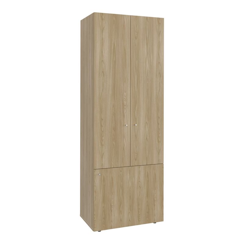 FMFURNITURE - Closet 3 Puertas 170X60X402 Cm Cafe Claro