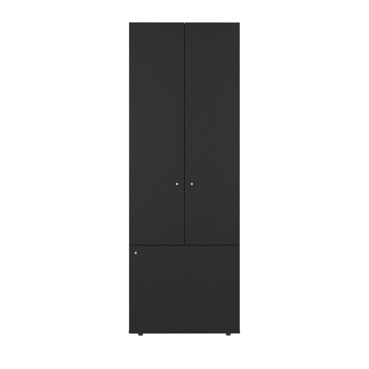 FMFURNITURE - Closet 3 Puertas Negro 170x60x40.2 cm