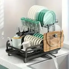 ANGELES DEL HOGAR - ESCURRIDOR 2 NIVELES FACIL ARMAR RESISTENTE FIERRO INOXIDABLE