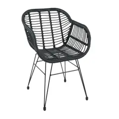 PANDALINO - Butaca Grecia Negro - Diseño en Rattan