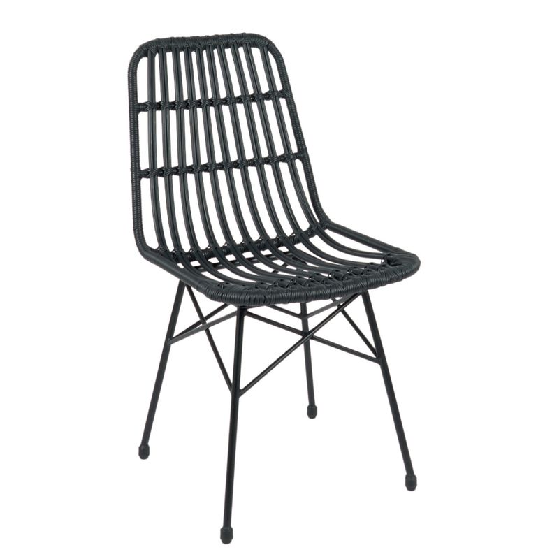 PANDALINO - Silla Grecia Negro - Diseño en Rattan