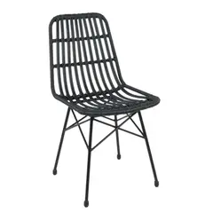 PANDALINO - Silla Grecia Negro - Diseño en Rattan