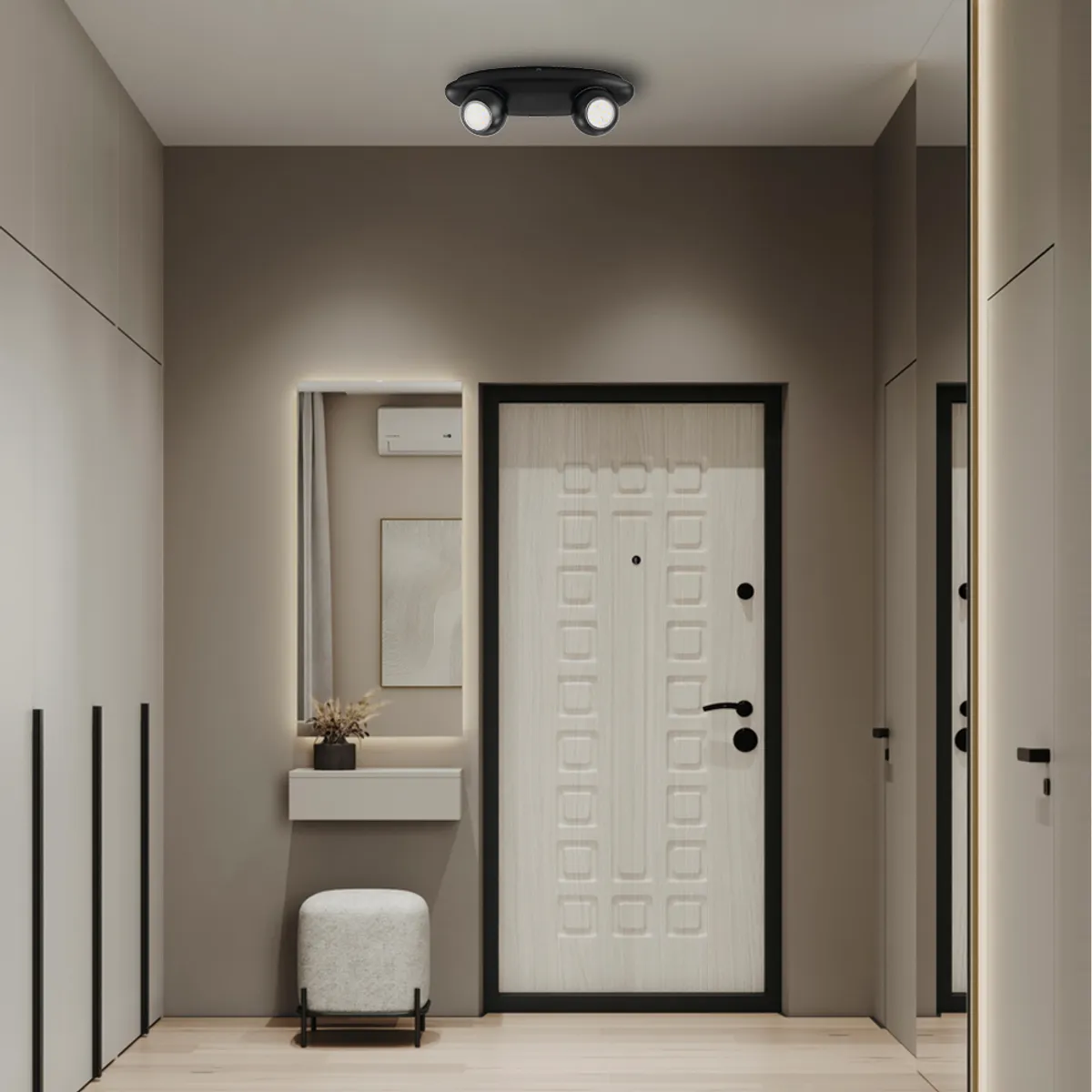 EGLO - Apliqué de techopared Norbello Acero GU10 Led incluida 2X5W