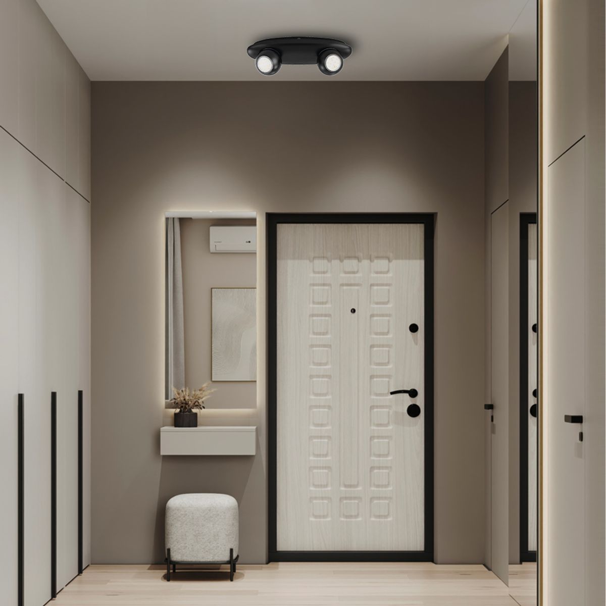 EGLO - Apliqué de techopared Norbello Acero GU10 Led incluida 2X5W