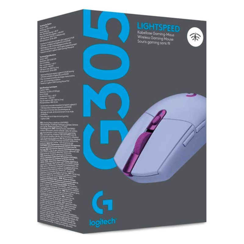 LOGITECH - Mouse Inalámbrico Logitech G305 Lightspeed - Lila