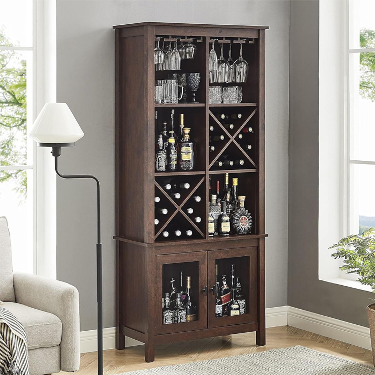 MSA MUEBLES SANTA ANA - Estante Rústico de Cava y Café