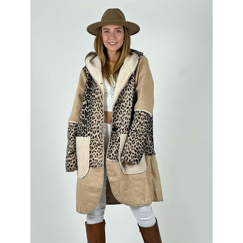 ENIGMATICA BOUTIQUE - Abrigo Print Toques Cotele Azul