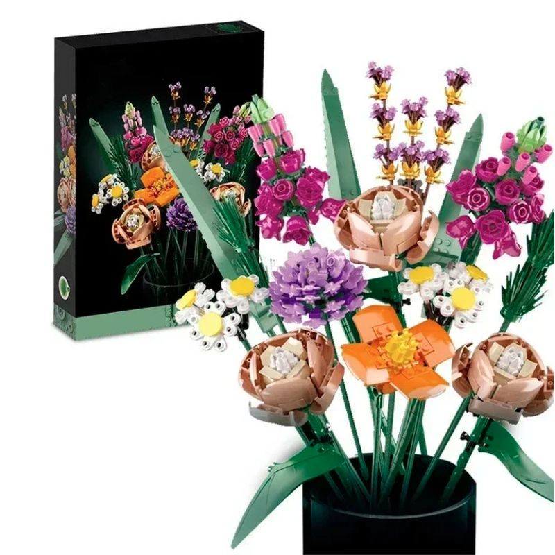 GENERICO - Decorativo Ramo De Flores Mini Bloques Construcción