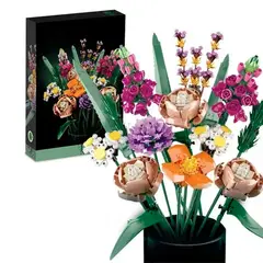 GENERICO - Decorativo Ramo De Flores Mini Bloques Construcción